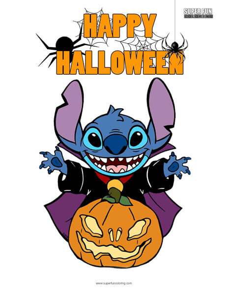 Stitch halloween coloring