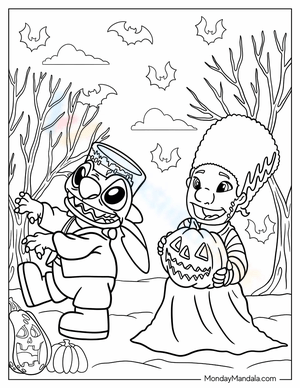 Printable disney halloween coloring pages for all ages