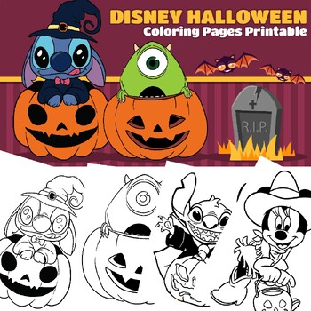 Disney halloween coloring pages pictures printable halloween coloring pge