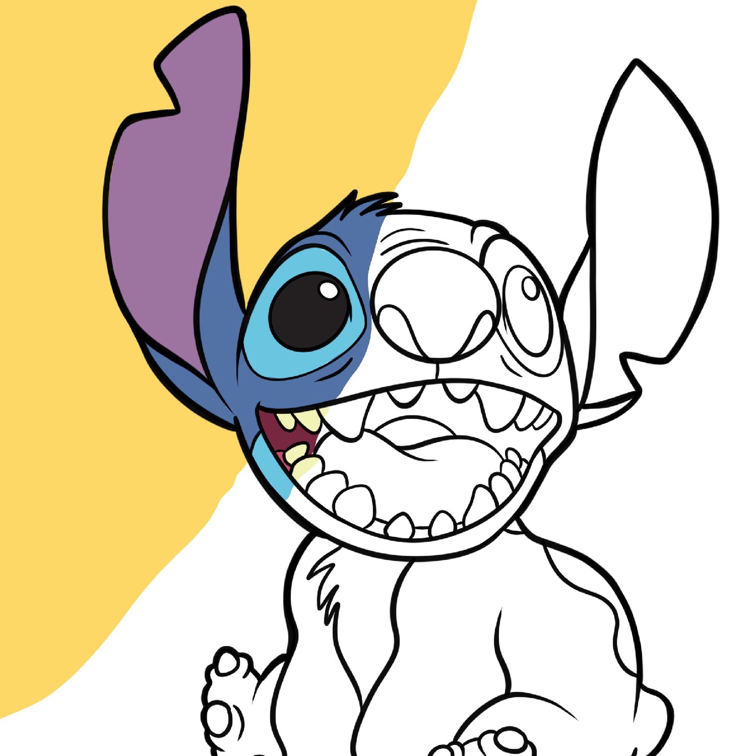 Stitch coloring page free printable