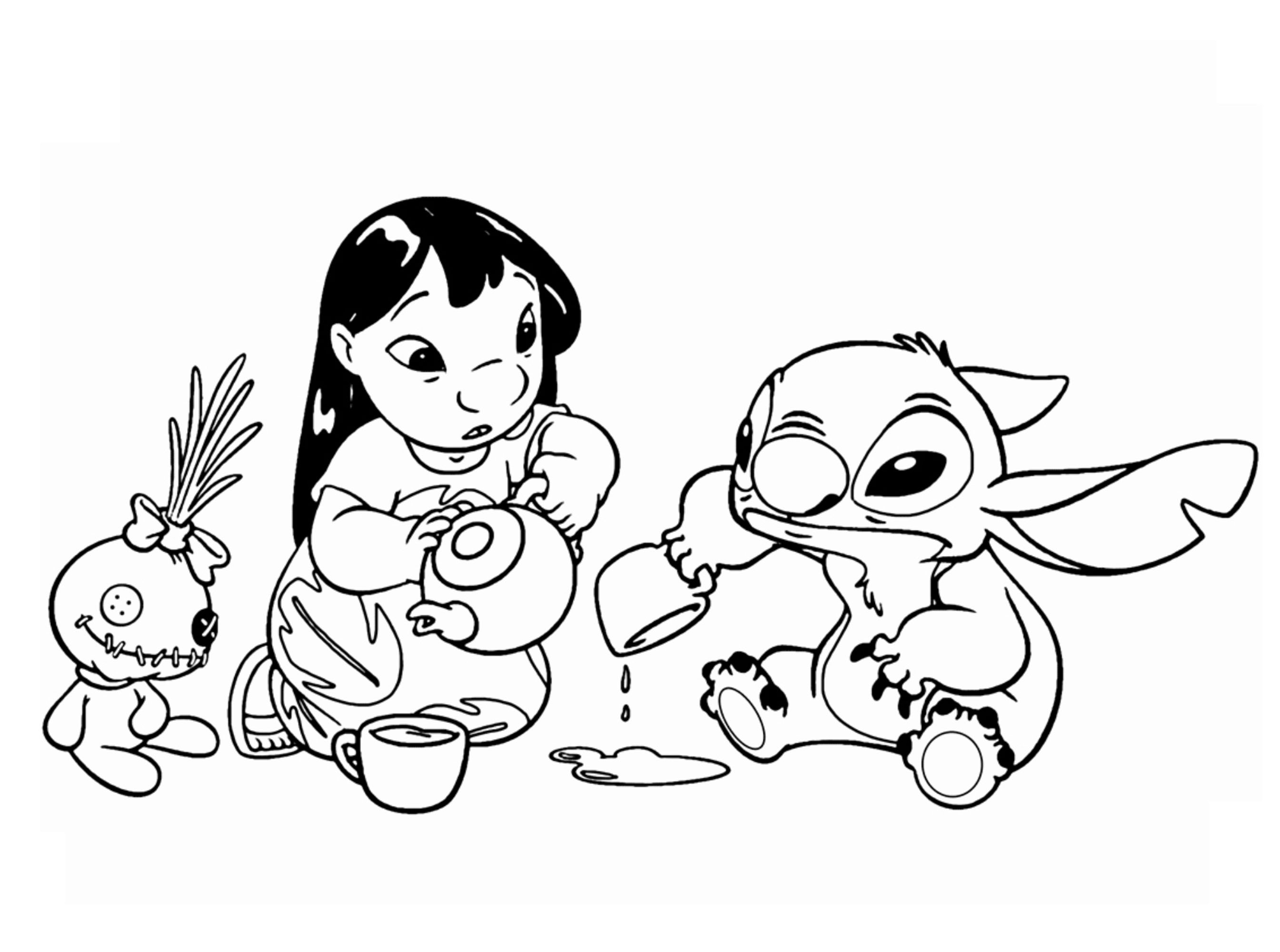 Lilo and stitch coloring pages to print for children