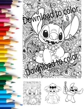 Stitch lilo coloring cartoon characters printable coloring pages for children