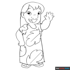 Lilo from lilo and stitch coloring page easy drawing guides