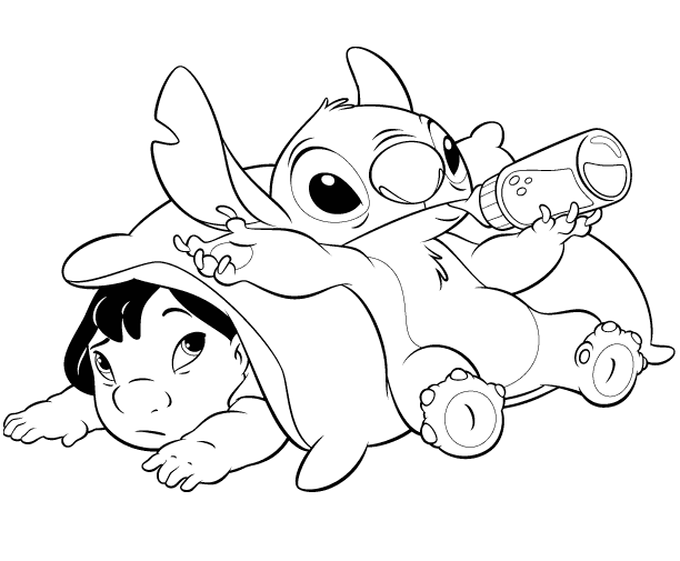 Lilo stitch coloring pages printable for free download