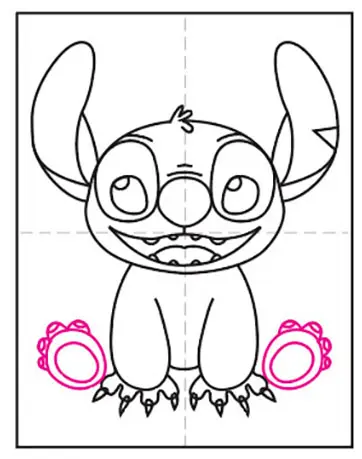 Easy how to draw stitch tutorial and stitch coloring page