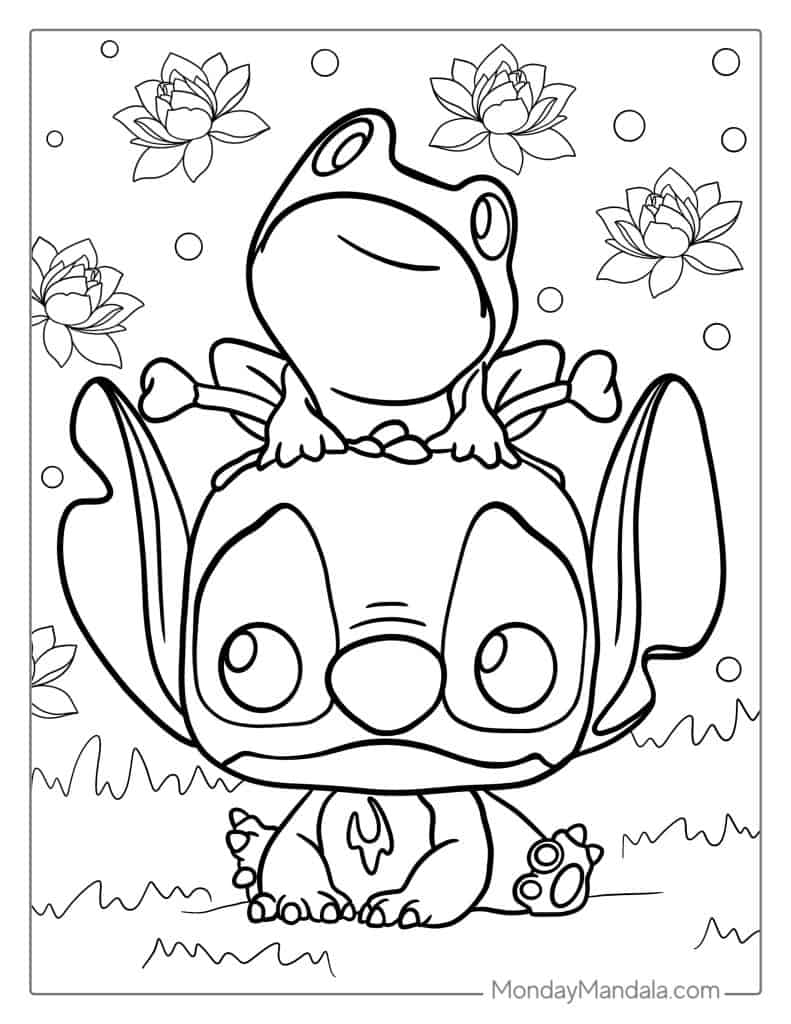 Lilo stitch coloring pages free pdf printables