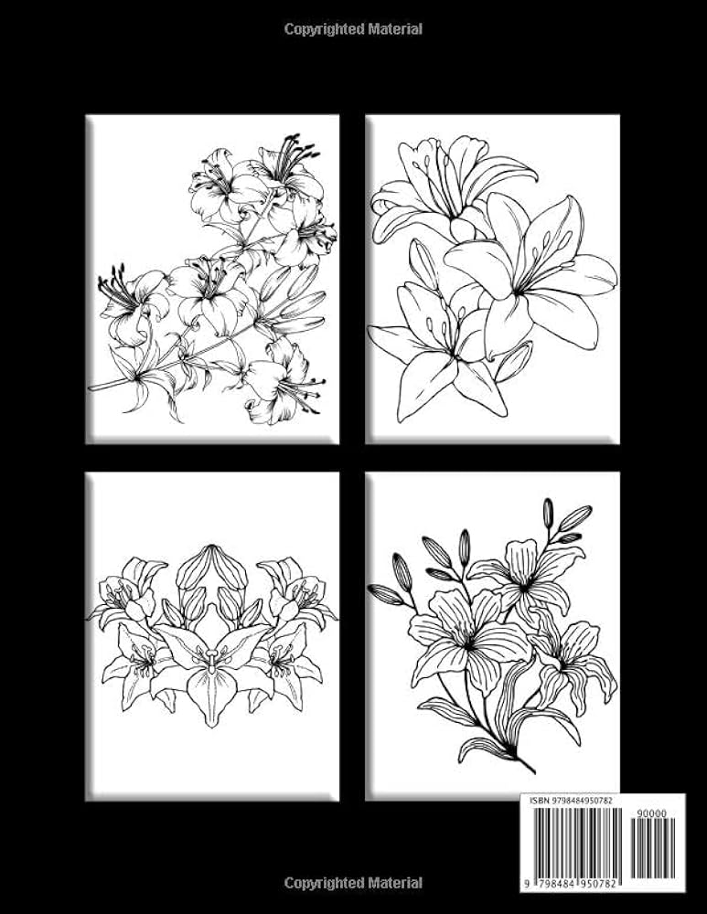 Beautiful lily flowers adult coloring book featuring beautiful blooming lily flowers designs floral designs for stress relief and relaxation flower coloring books designer unick book books