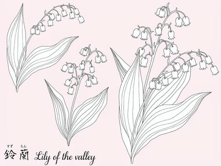 Free vectors lily of the valley miniature line drawing coloring book