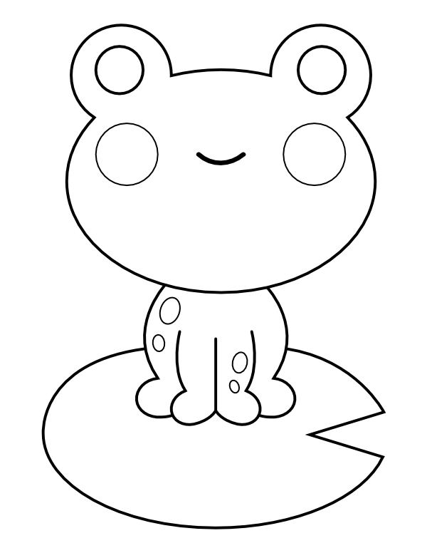 Printable frog and lily pad coloring page