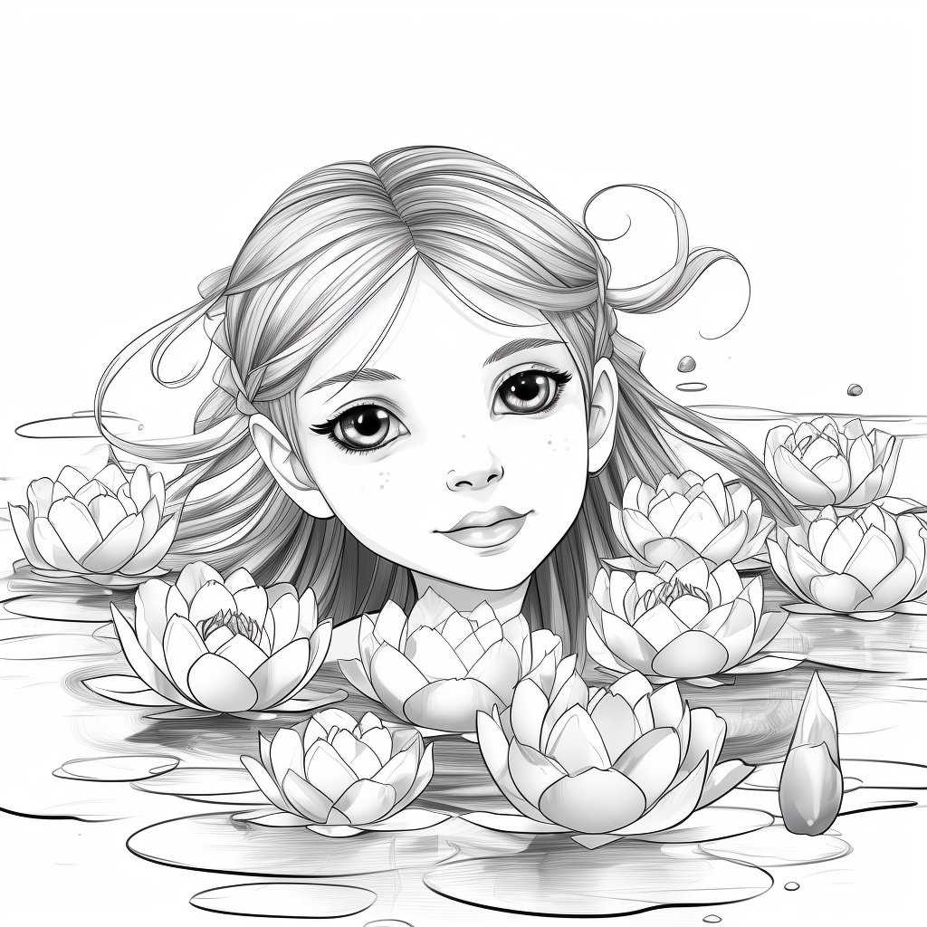 Lily pad coloring page