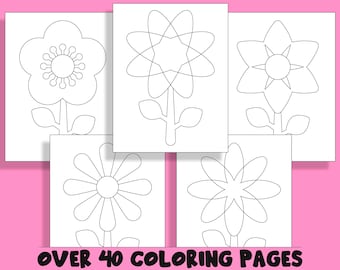 Simple flower coloring book printable coloring pages for kids a fun way for kids of all ages to develop creativity focus motor skills