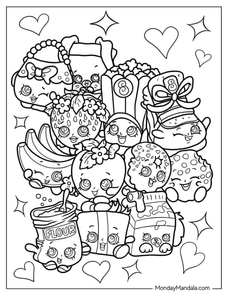 Shopkins coloring pages free pdf printables