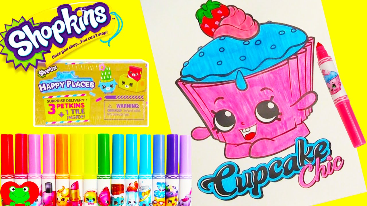 Shopkins cupcake chic coloring page happy places surprises and more