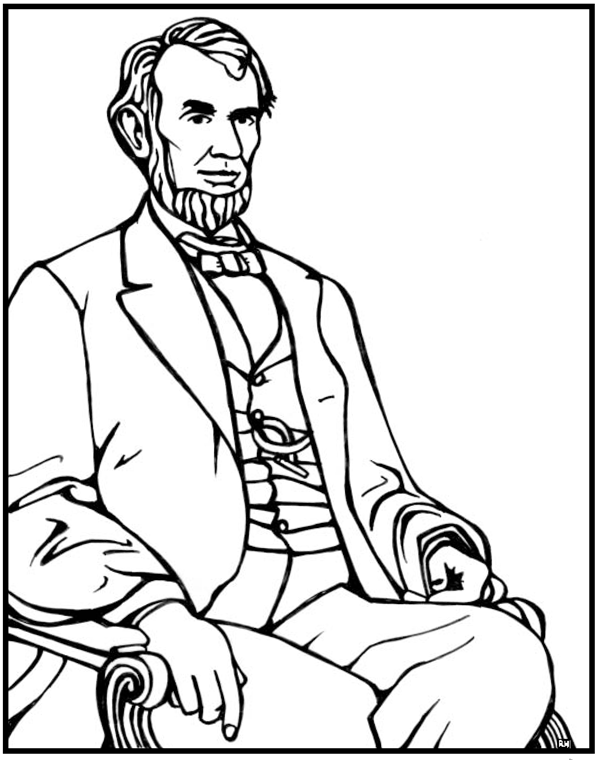 Abraham lincoln coloring page purple kitty