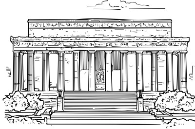 Lincoln memorial coloring page