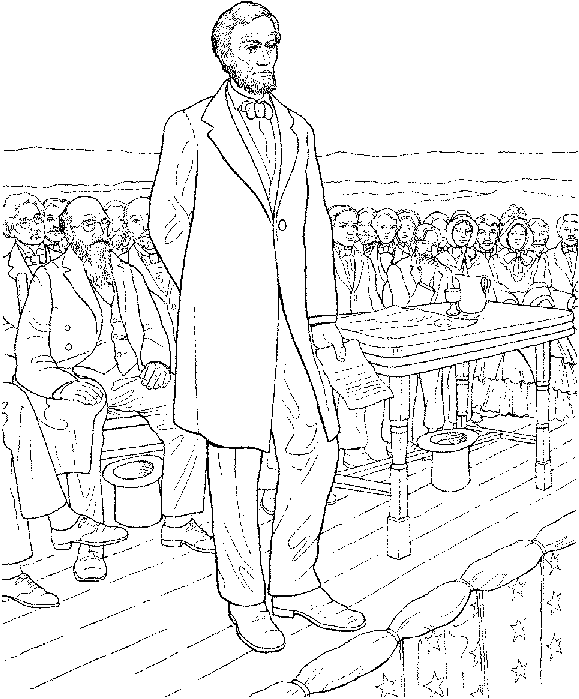 Presidents day coloring pages abraham lincoln delivers the gettysburg address