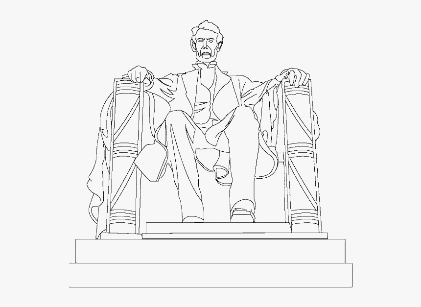 A drawing of abraham lincoln memorial coloring page hd png download