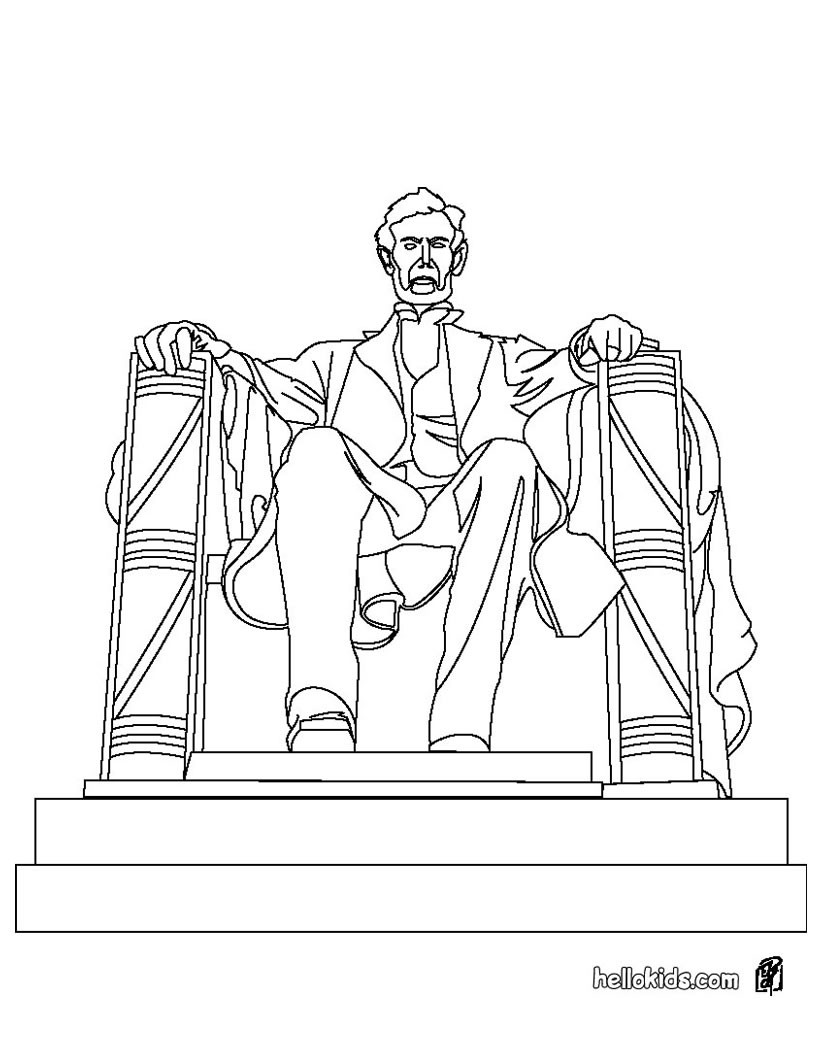 Lincoln memorial statue coloring pages