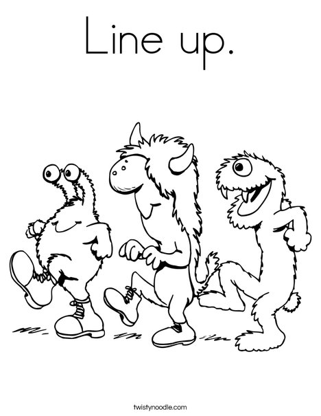 Line up coloring page