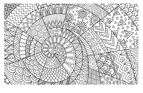 Abstract line art for background wall decoration engraving adult coloring bookcoloring page and other design element vector illustrations vector