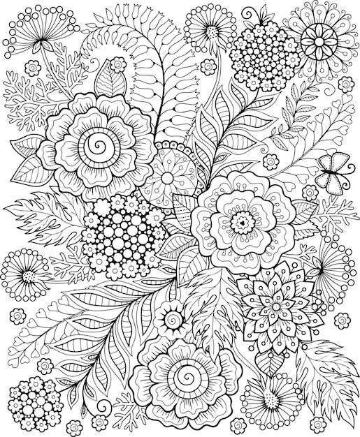 Line art coloring vectors illustrations for free download