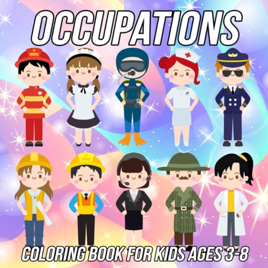 Occupations loring book for kids ages