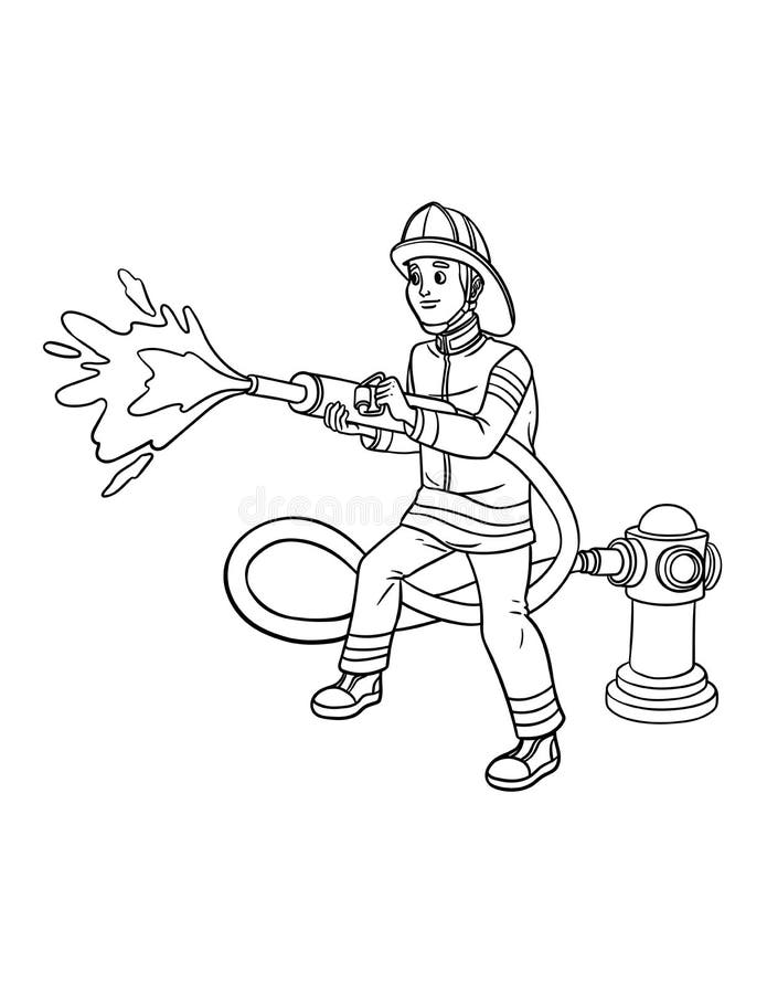 Firefighter coloring stock illustrations â firefighter coloring stock illustrations vectors clipart