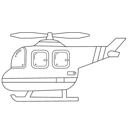 Coloring page outline of cartoon helicopter images of transport for children vector coloring book for kids