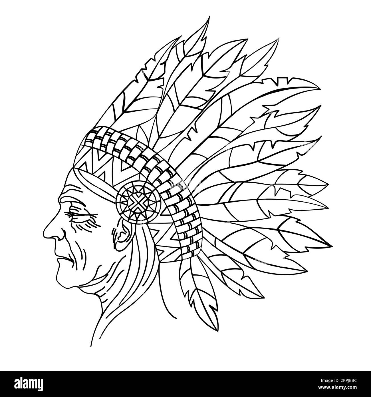 Old indians stock vector images