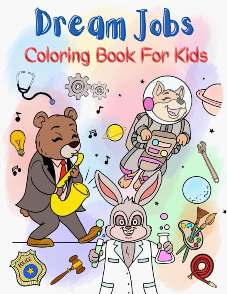 Dream jobs coloring book for kids teacher police officer artist chef firefighter pilot astronaut and much more educational kids coloring books gallery nouha books