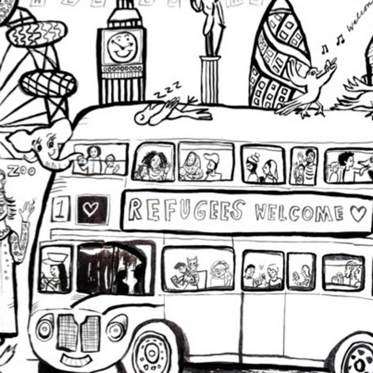 Cartoonists create colouring book for refugees in rebuff to uk government immigration and asylum the guardian