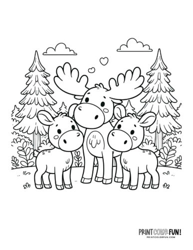 Moose coloring pages clipart drawings at