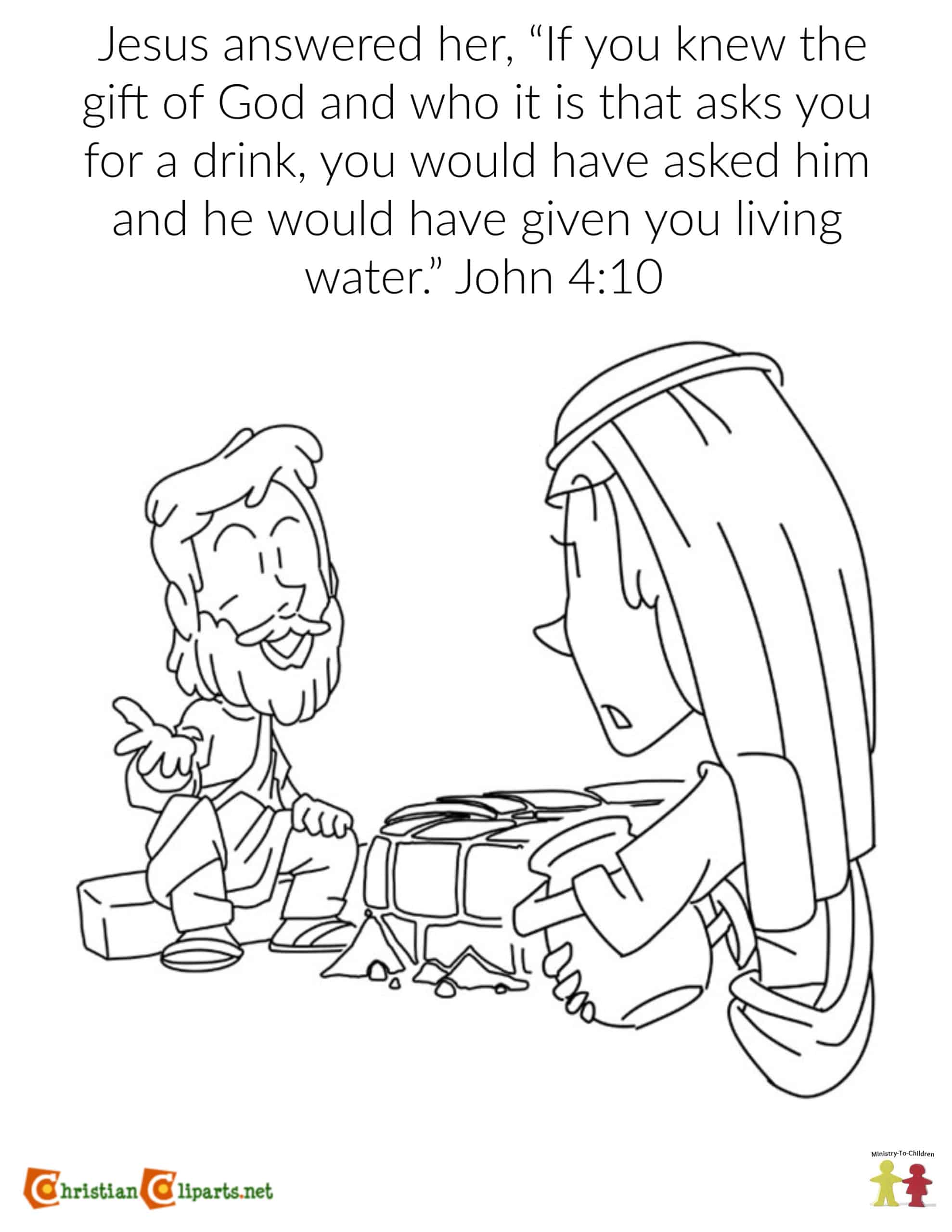 Coloring page the woman at the well john