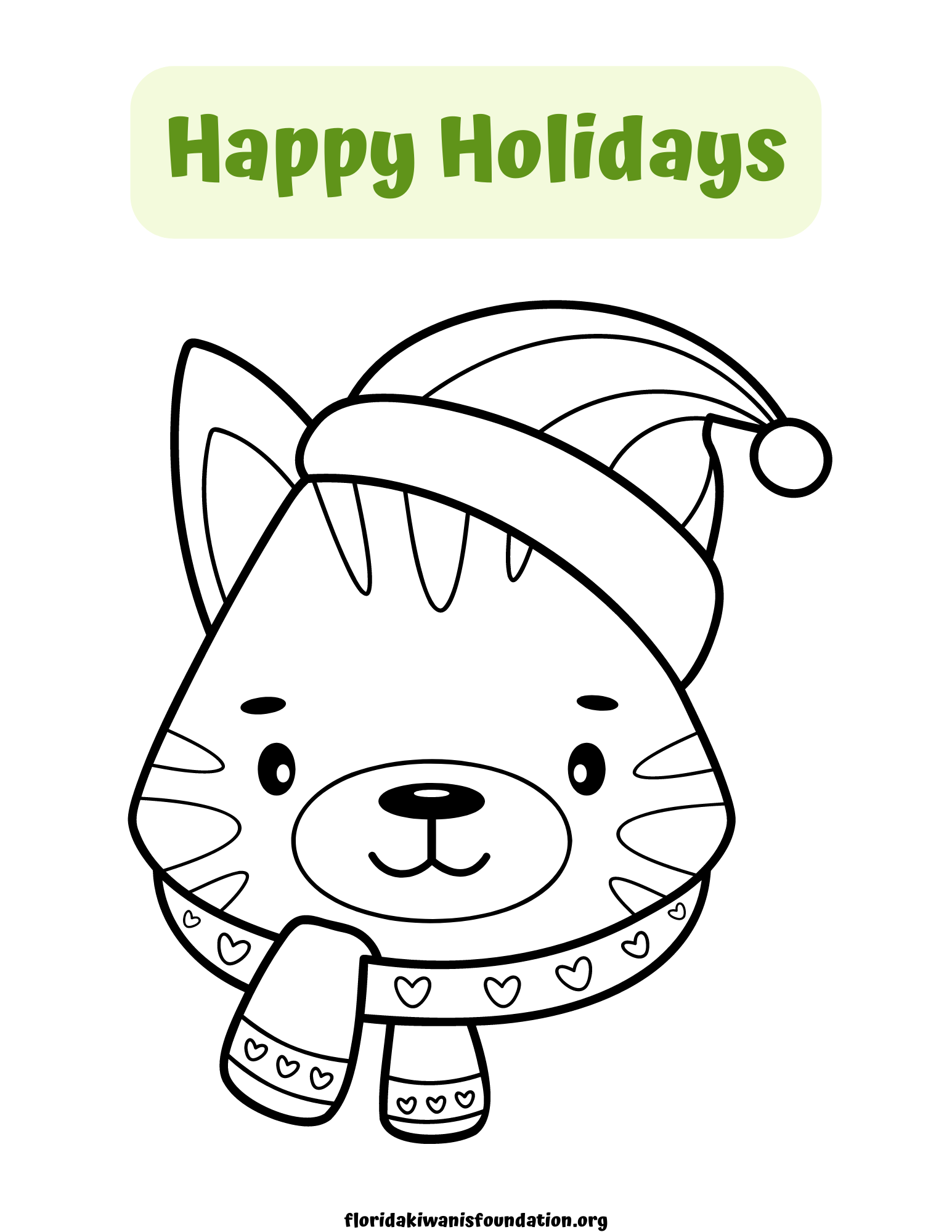 Free happy holidays coloring worksheets