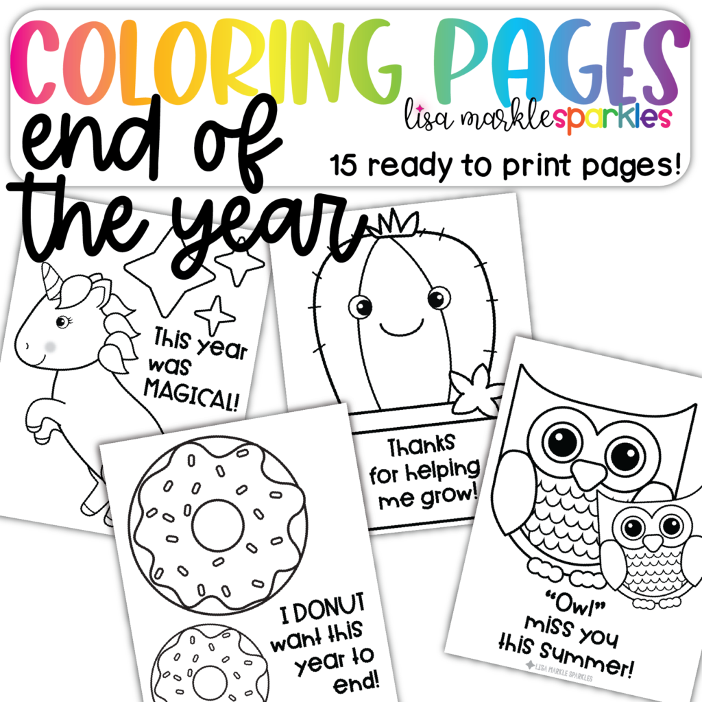 End of year coloring pages printable pdf activity
