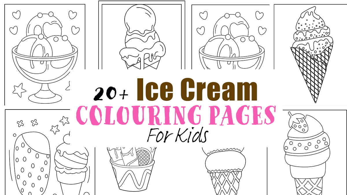 Ice cream colouring pages for kids
