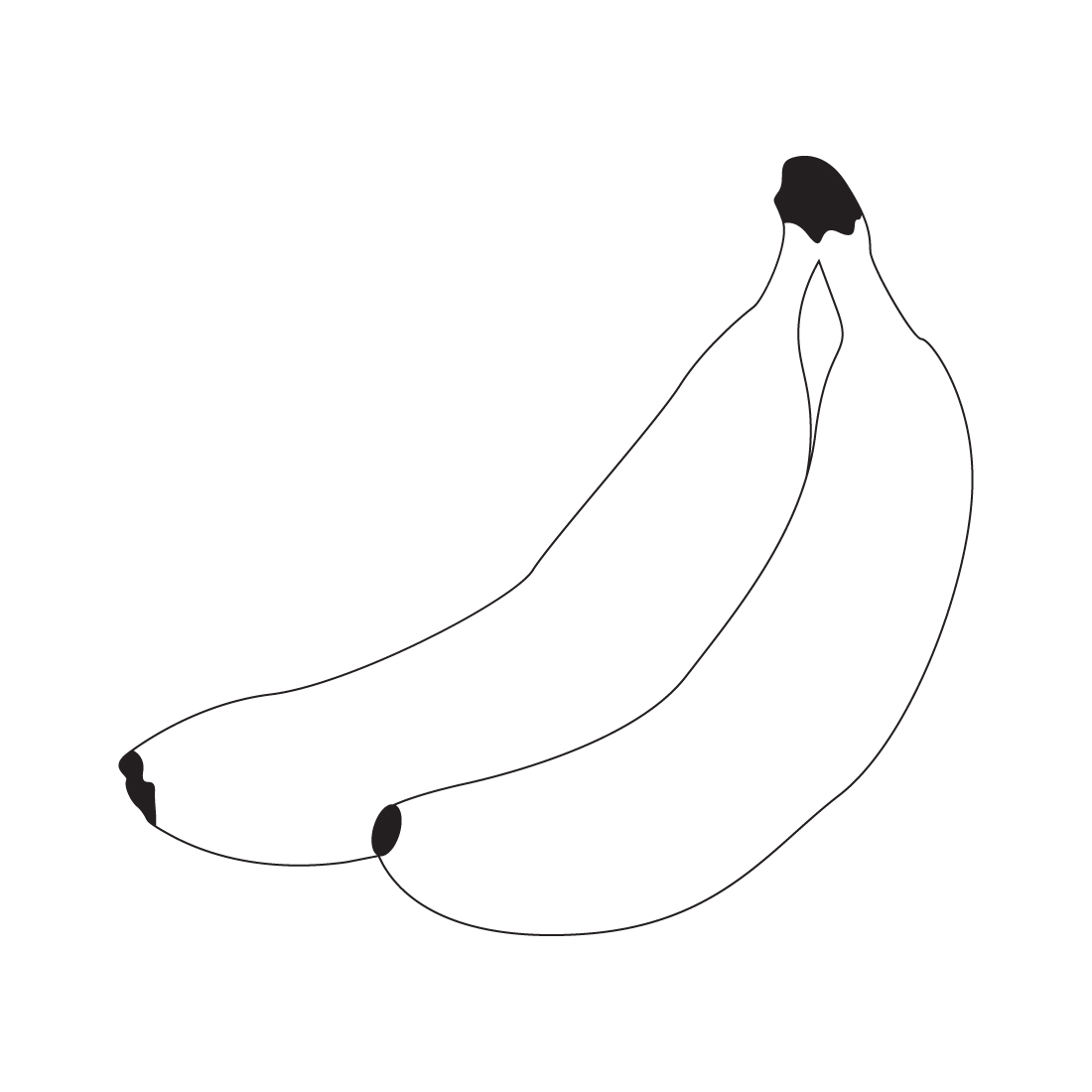 Coloring page hand drawn banana line art illustration