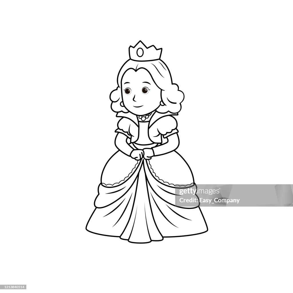 Vector illustration of queen isolated on white background high