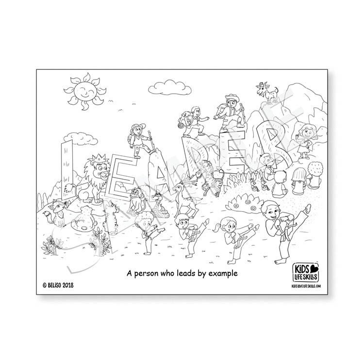 Leader life skills coloring sheet â kids love life skills