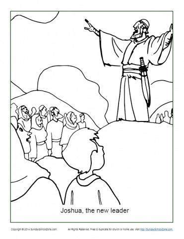 Joshua the new leader coloring page sunday school coloring pages joshua bible childrens bible activities