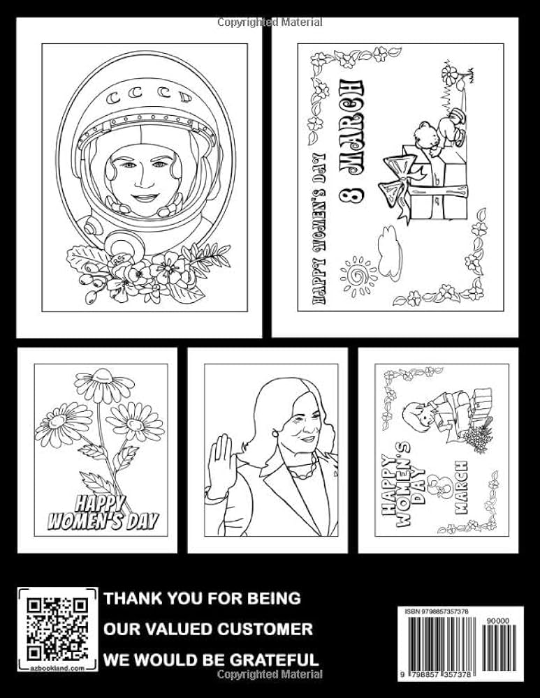 International women day coloring book most powerful female leaders coloring pages features beautiful illustrations for adults teens relaxation and stress relieving velasquez lucian books