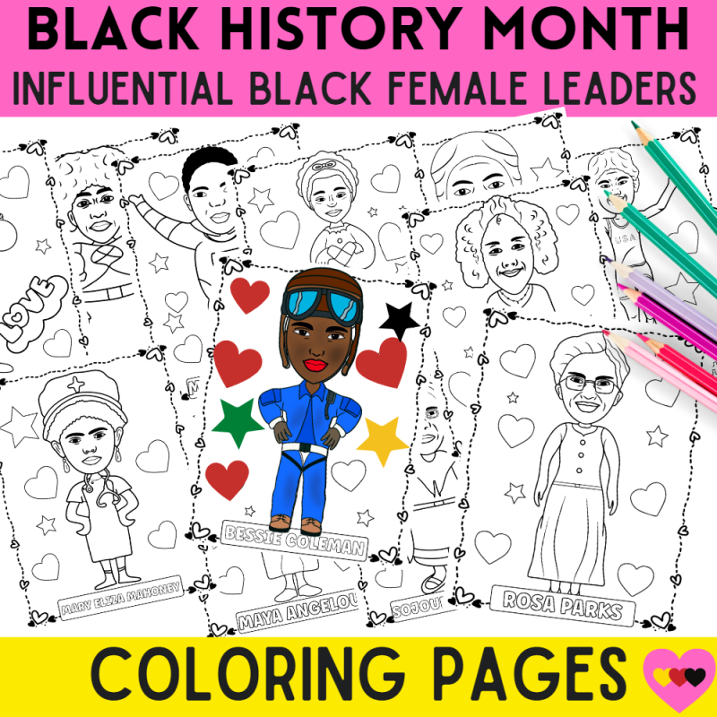 Influential black female leaders coloring