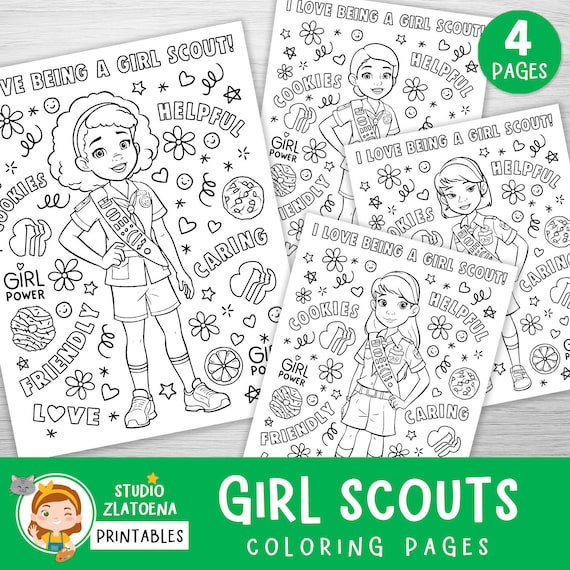 Girl scouts coloring pages girl scout coloring book cute scout coloring pages girl scout leader fun printables girl scout activity