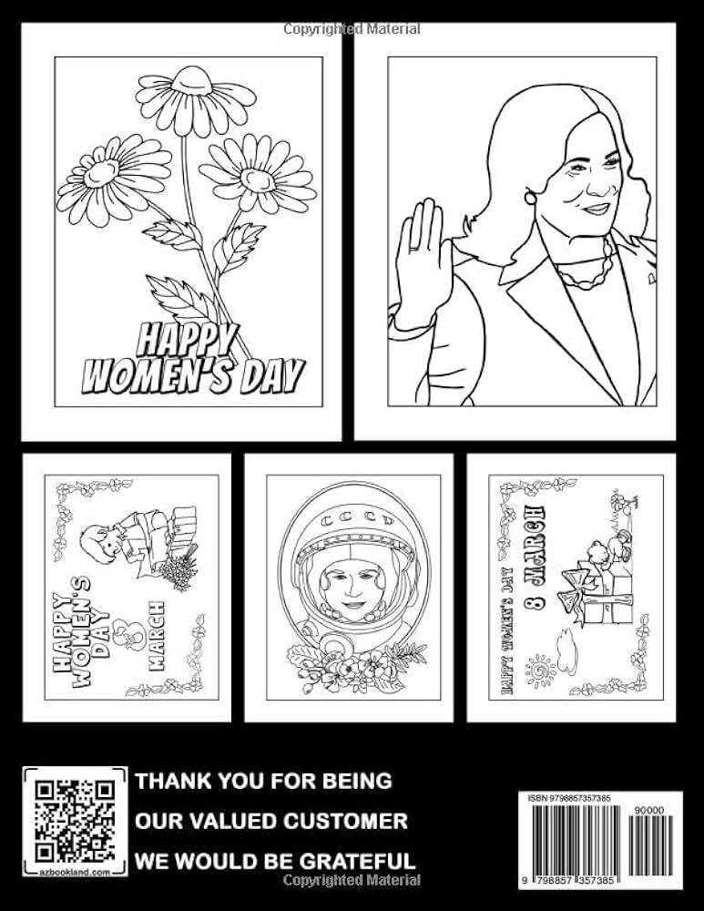 International women day coloring book most powerful female leaders coloring pages features beautiful illustrations for adults teens relaxation and stress relieving velasquez lucian books