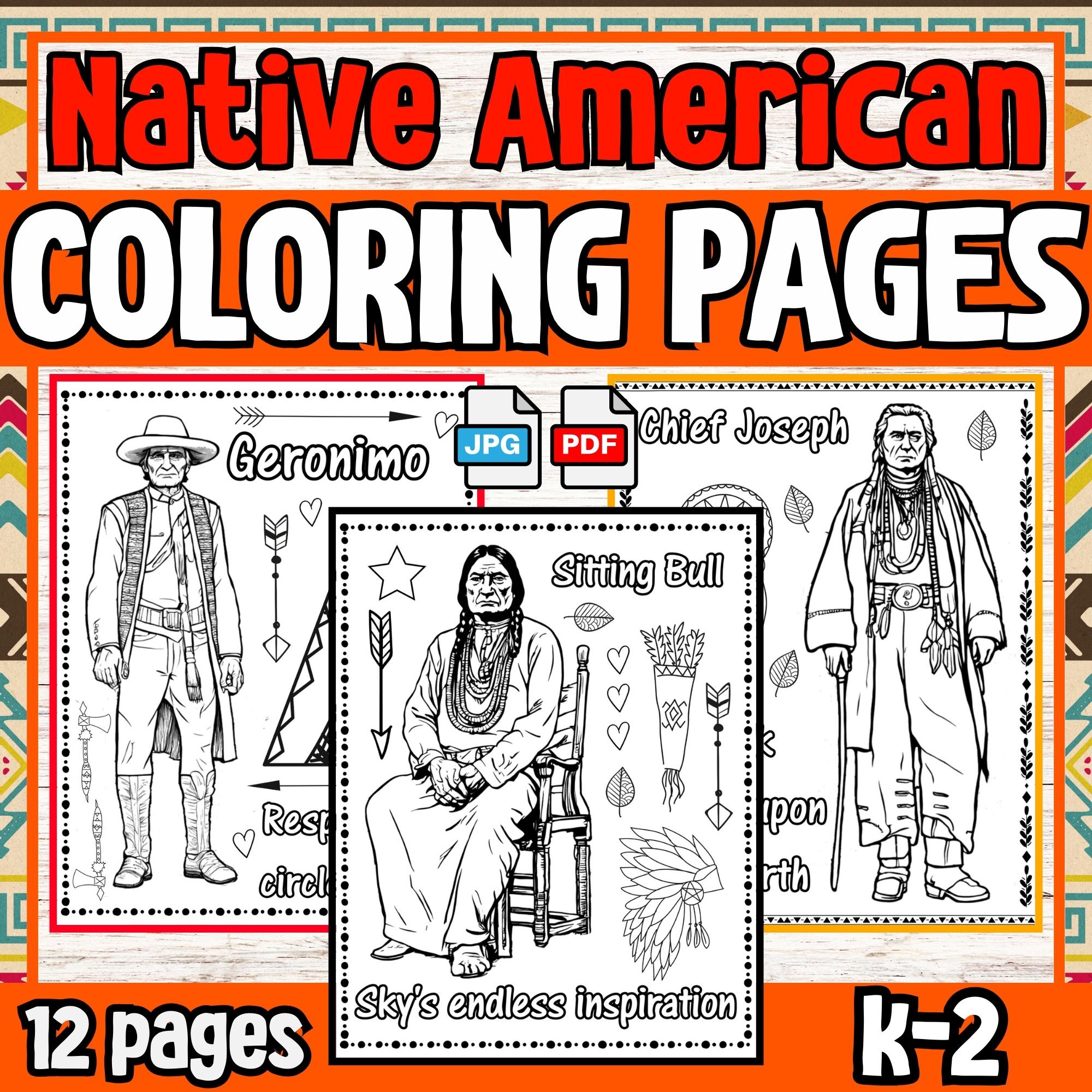 Native american heritage month coloring pages leaders coloring sheets k