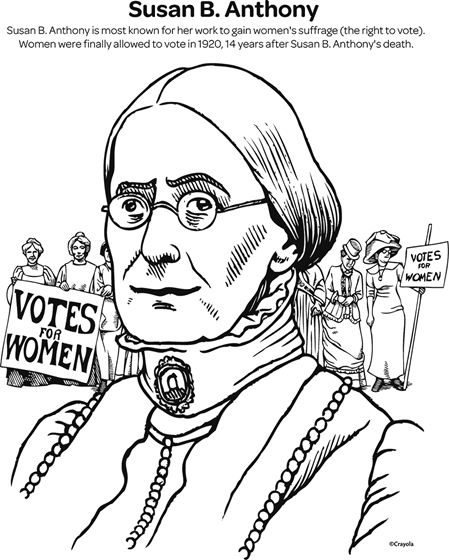 Susan b anthony coloring page