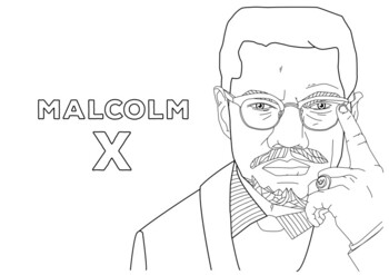 Malcolm x african american leader coloring page black history month resource