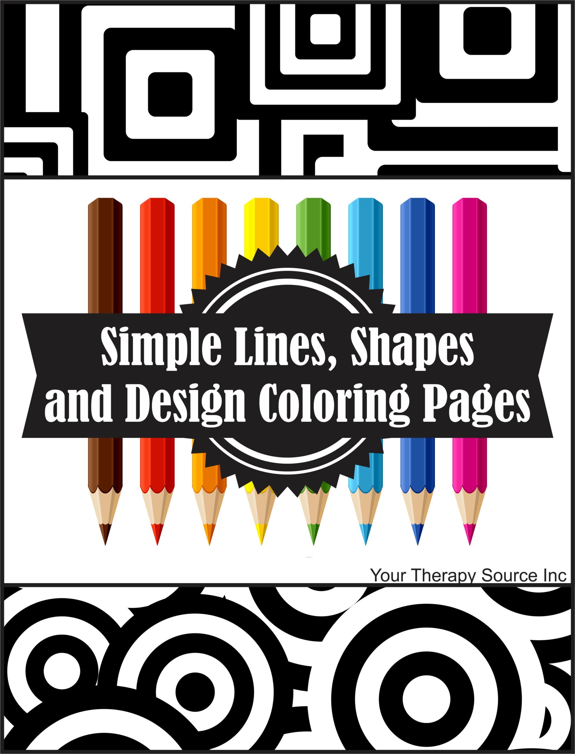 Simple lines shapes and design coloring pages