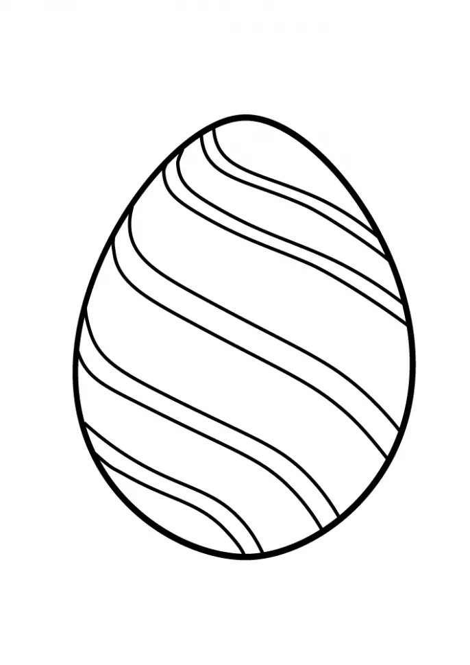 Coloring page easter egg with thick lines