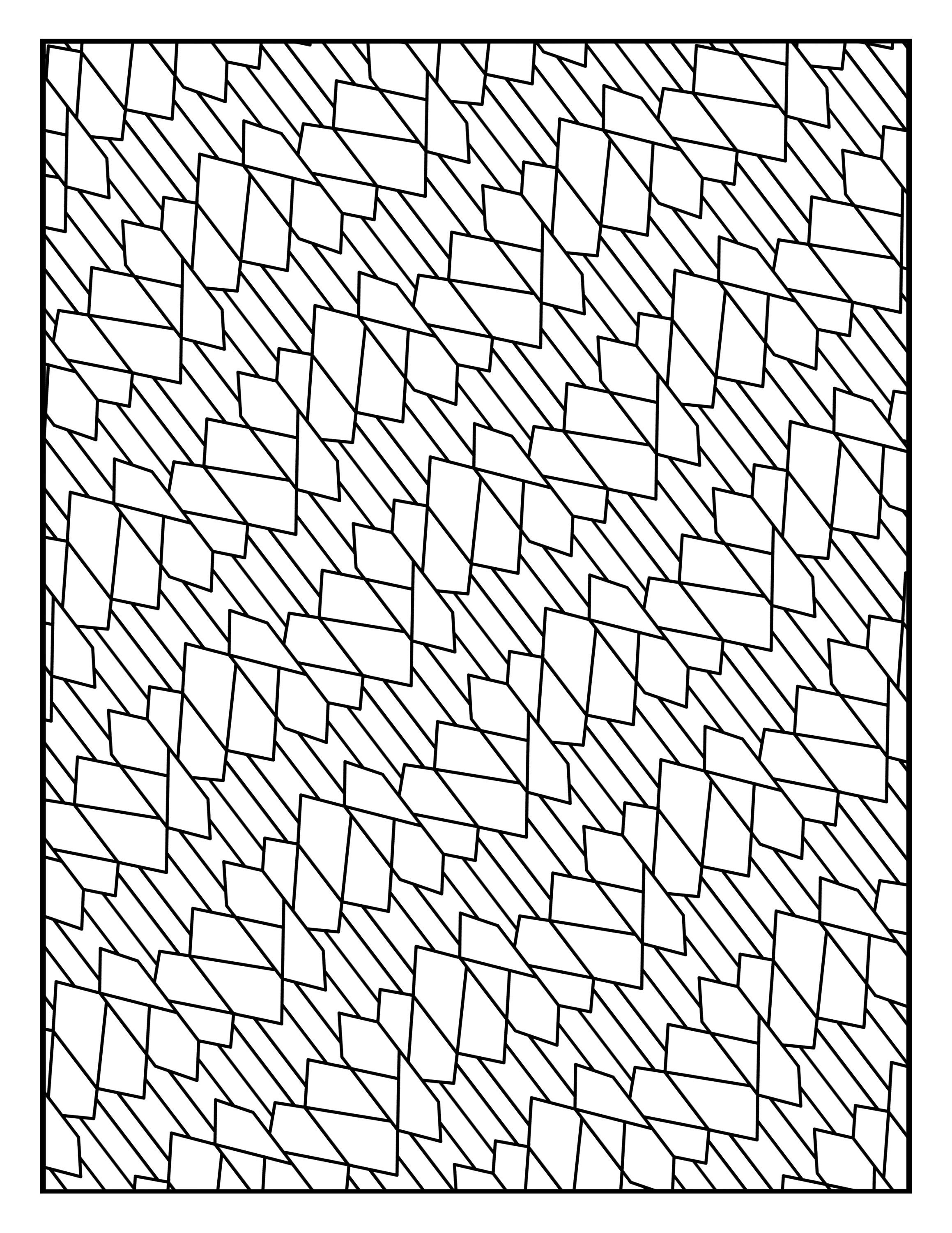 Coloring page geometric lines squares rectangles repeating pattern printable